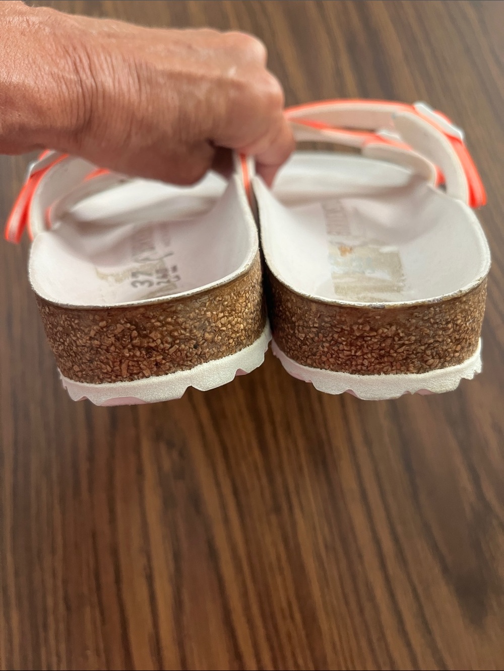 Birkenstock Neon Orange Double Buckle Cross-Strap Sandals - Picture 4 of 4